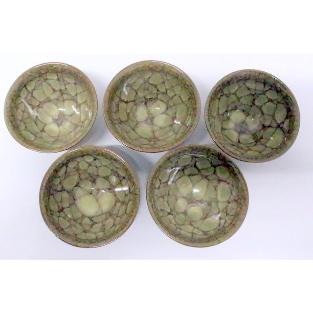 629/未使用品/利宗窯 古川拓郎(古川利男)氷裂貫入 米色瓷 たち吉 浮き 