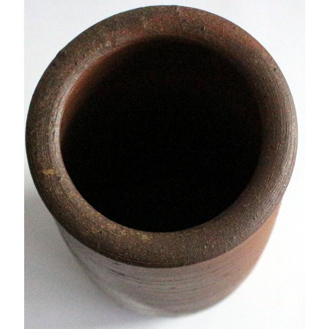 637/美品・備前焼 伊勢崎満 備前花生 高さ：19.5cm 共箱 写真にてご