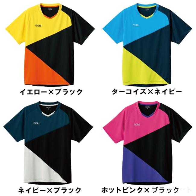 Victas カラーブロックゲームシャツ 612103 2021SS 卓球 ユニセックス ゆうパケット(メール便)対応｜chispo-b｜02