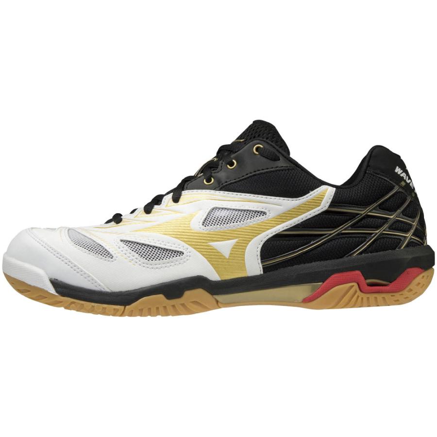 [ミズノ] バドミントンシューズ ウエーブファング NX ホワイト/ゴールド/ブラック 22.5 cm 3E WAVE FANG ミズノ バドミントンシューズ ウエーブファング NX ホワイト