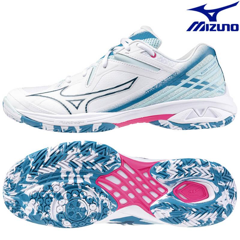 Mizuno バドミントンシューズ ホワイト/ブルー MIZUNO（ミズノ） バドミントンシューズ レディース WAVE CLAW 3 FIT