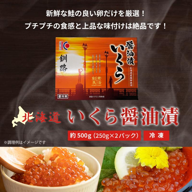 北海道産 鮭 いくら醤油漬け 500g（250g×2パック） イクラ さけ サケ