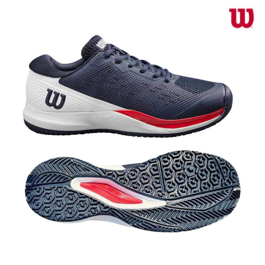 未使用 Wilson テニスシューズ レッド メンズ Kaos3.0 Wilson（ウイルソン） テニスシューズ ラッシュプロ エース OC