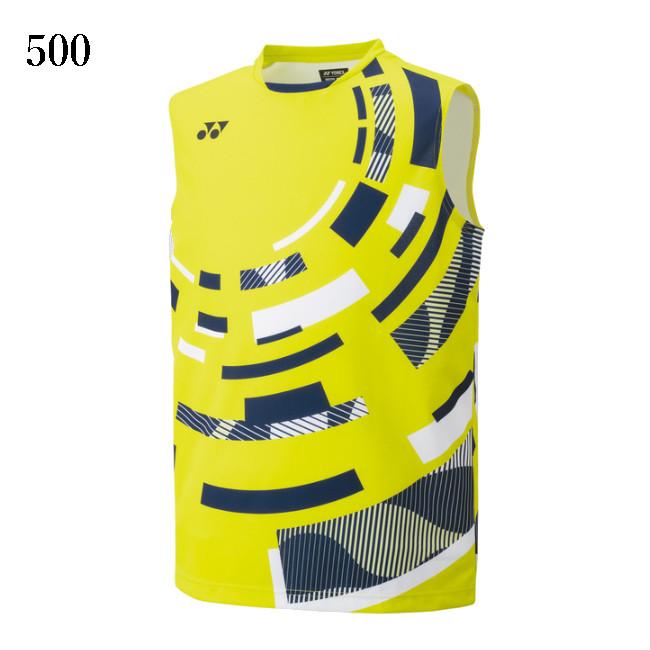 YONEX ノースリーブ バドミントンウェア イエロー レオパード柄　トナミ YONEX（ヨネックス） ゲームシャツ(ノースリーブ) 10579 メンズ 2024SS