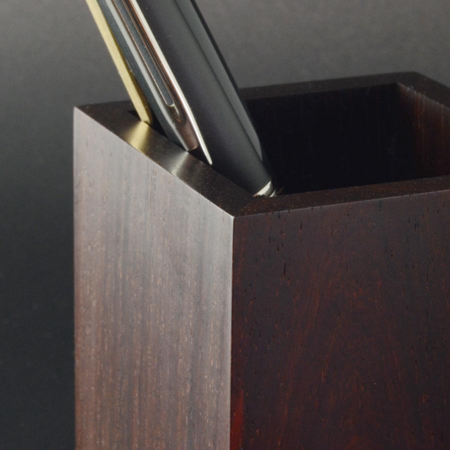 ペンスタンド 本紫檀 ペン立て 筆立 木製 紫檀 ローズウッド 無垢