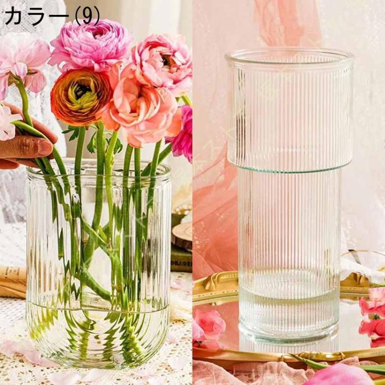 アートフラワー用、大花瓶、クリアガラス円筒形