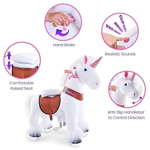 ショップを越えたポニーポニーサイクル馬に乗る4歳から9歳または90ポンドまでの子供用-中型ポニーサイクル (カラー白ユニコーン) ショップを越えたポニーポニーサイクル馬に乗る4歳から9歳または90ポンドまでの子供用 中型ポニーサイクル カラー白ユニコーン
