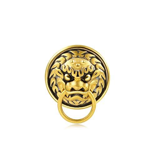 完動品 Chow Sang Sang Sang 999 24 KソリッドゴールドライオンヘッドNoirチャームブレスレット男女兼用90011 C 【ZYX1731773378】(60711円)