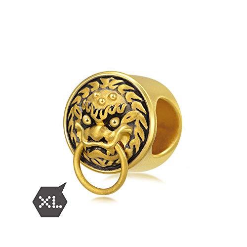 完動品 Chow Sang Sang Sang 999 24 KソリッドゴールドライオンヘッドNoirチャームブレスレット男女兼用90011 C 【ZYX1731773378】(60711円)