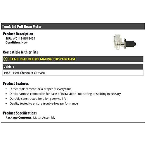 オンラインストア正規店 トランク蓋プルダウンモーター-1986-1991シェビーカマロ対応