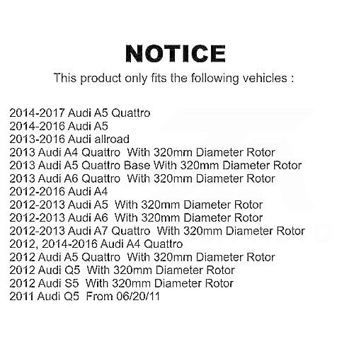今だけ送料無料 Transit Auto-フロントディスクブレーキローターおよびセラミックパッドキットfor Audi A 4 Q 5 A 5 Quattro A 7 allroad A 6 S 5 K 8 T-100636