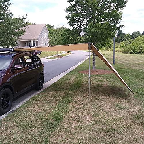 【最終値下げ】 DANCHEL OUTDOOR可倒式カーサイドオーニング8.2 x 6.5 ft、6.5Wx 6.5Lサイドエクステンション、SUVオーバーランディングカーキ用屋上テント 【ZYX1146365358】(40189円)