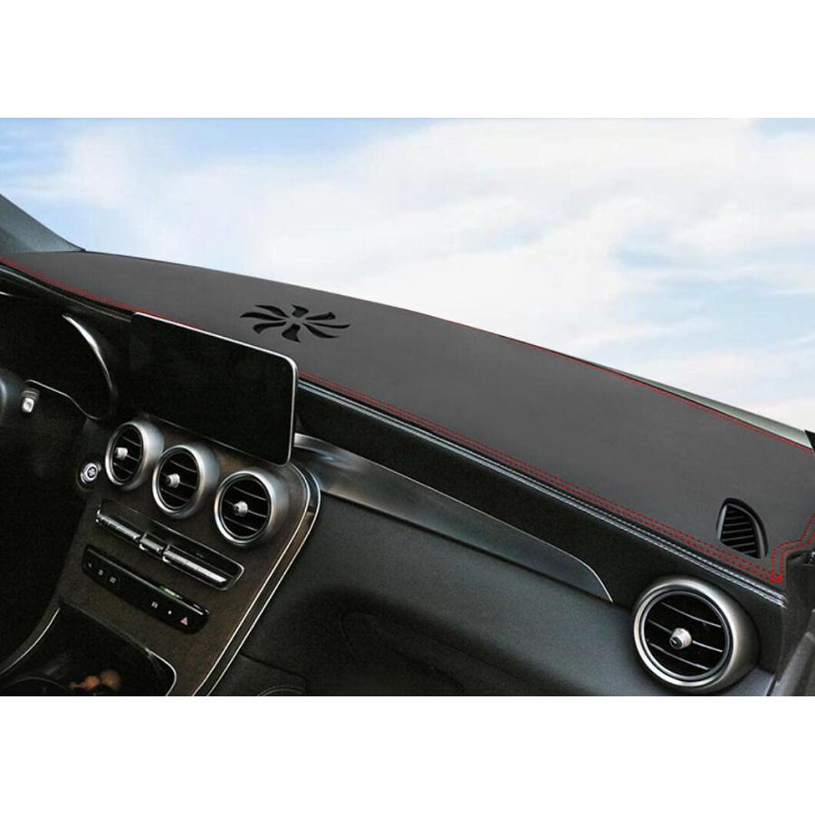 1年修理保証 英智黒革カートレイダッシュボードカバー車ダッシュパッドカーダッシュボードマットfor Mercedes-Benz GLC 2020-2023