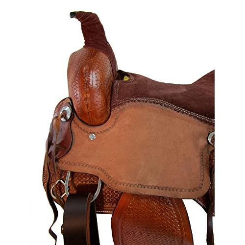 カウボーイローピングウエスタンサドル15 16 17 18ローパーランチツール革馬TACKセット (15) トップス