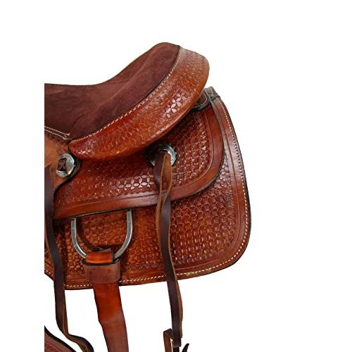 カウボーイローピングウエスタンサドル15 16 17 18ローパーランチツール革馬TACKセット (15) トップス