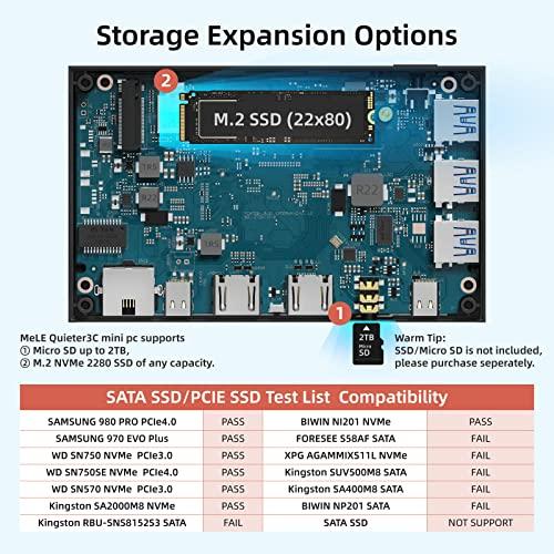 中古 MeLE Quieter 3 CミニPCコンピュータN 5105 (最大2.9 GHz) ミニデスクトップコンピュータWindows 11 Pro、8 GB DDR (2933 MHz) /128 GB eMMCマイクロコンピ 【NAN1152254349】(40396円)