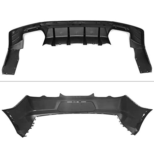 FREEMOTOR 802 2019-2023対応シボレーカマロLT/LS/SSリアバンパーカバー&ディフューザー、マットブラックPPファクトリースタイルリアバンパー変換IKONスタイ FREEMOTOR 2019-2023対応シボレーカマロLT/LS/SSリアバンパーカバー&ディフューザー、マットブラックPPファクトリースタイルリアバンパー変換IKONスタイ