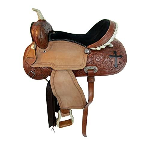 【美品】 カウボーイウエスタンサドル15 16 17ホースプレジャーバレルレーシングレザーTACKセット (17インチ) 【EIM2316624204】(81217円)