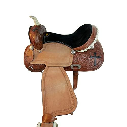 【美品】 カウボーイウエスタンサドル15 16 17ホースプレジャーバレルレーシングレザーTACKセット (17インチ) 【EIM2316624204】(81217円)