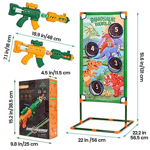 子供向けの恐竜シューティングゲーム、5 6 7 8 9 10歳の男の子向けのターゲットゲームのおもちゃ、6-8歳の子供向けの泡弾付き2 PKトイガン屋内屋外活動、5歳 子供向けの恐竜シューティングゲーム 10歳の男の子向けのターゲットゲームのおもちゃ 8歳の子供向けの泡弾付き2 PKトイガン屋内屋外活動