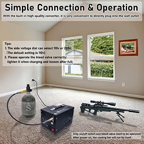 【新品 送料込み】 Spritech PCPエアーコンプレッサー、内蔵パワーコンバーター、ポータブル4500Psi/30Mpa、水/オイルフリー、PCPライフル/ピストル、ペイントボール式タンクエ 【CEG9487892399】(33263円)