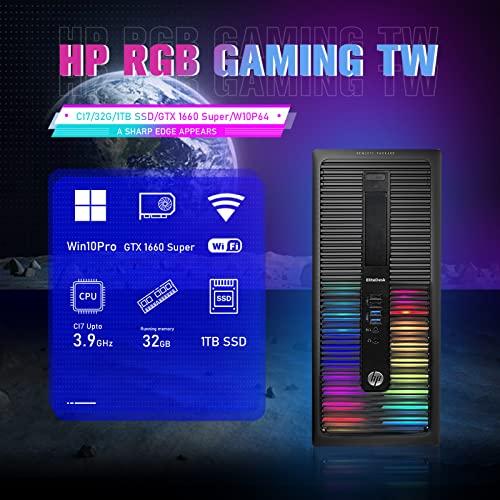 HP RGB Gaming PCデスクトップコンピュータ-Intel Quad I 7最大3.9 GHz、GeForce GTX 1660 Super 6 G、32 GBメモリ、1 TB SSD、RGBキーボード&マウス、WiFi 1