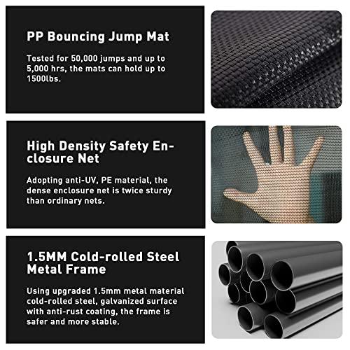 正規品 大人用ホーマタトランポリン1500 LBS重量容量14 FTギャップなしバスケットボールフープ付きレクリエーショナルトランポリン全面亜鉛メッキ防錆コーティング 【YWU1952455520】(68450円)