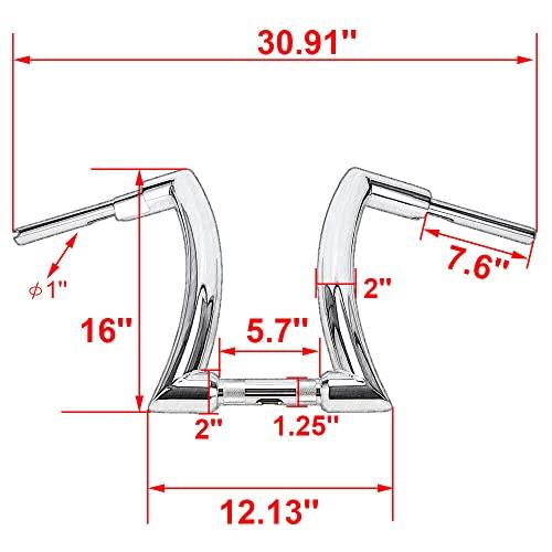 最適な材料 OUMURS 16Rise 1-1/4モーターサイクルハンドルバーエイプハンガーバードラッグハンドルバーZバードロップダウンハーレーダイナソフトテールスポーツスター