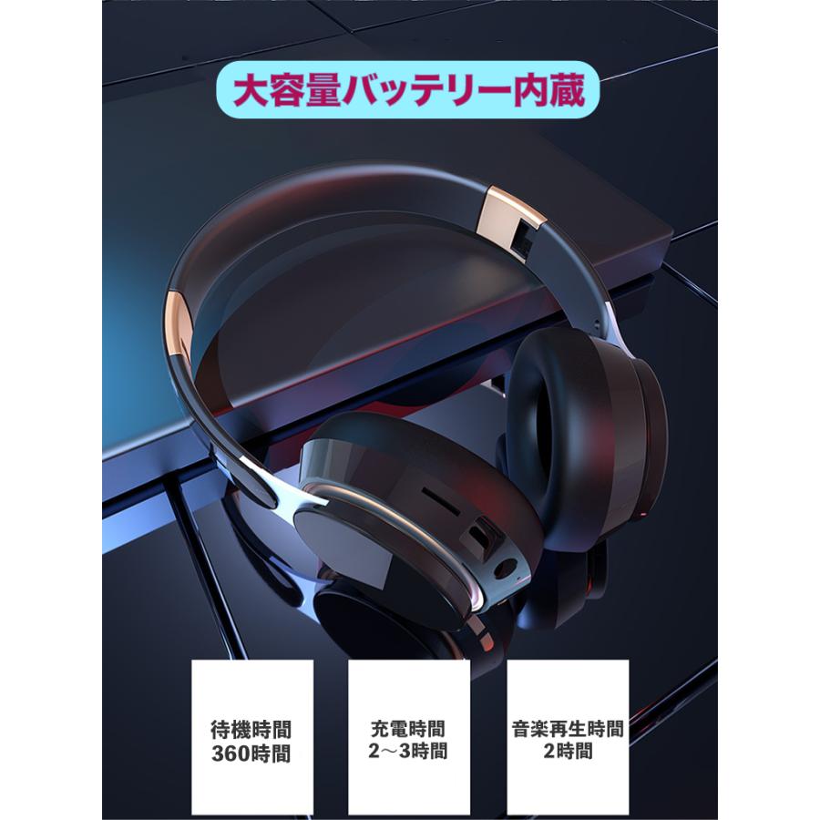 ワイヤレスヘッドホン Bluetooth5.0 ヘッドセット 高音質 選べる5色