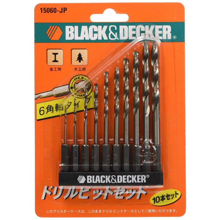 ブラックアンドデッカー(BLACK+DECKER) 6角軸ドリルビット 10本 セット