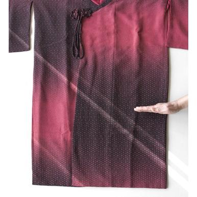 ロング丈　和装コート　被布衿　竹縞模様　濃ピンク　正絹　1CM8 被布衿コート 新品 道行コート 鴇浅葱色 一昌オリジナル フォーマル 式