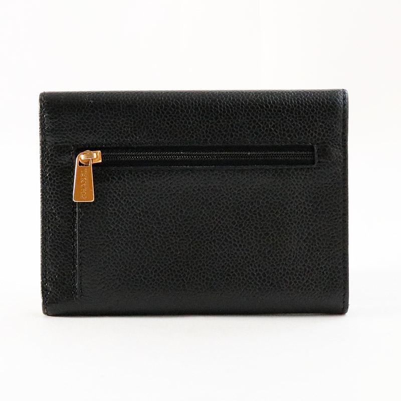 中古 シャネル CHANEL 財布 キャビアスキン 三つ折り財布 A13225 ブラック コンパクトの画像