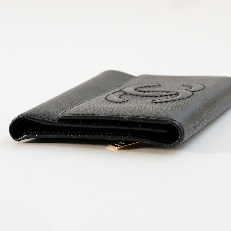 CHANEL（シャネル） 中古 財布 キャビアスキン 三つ折り財布 A13225