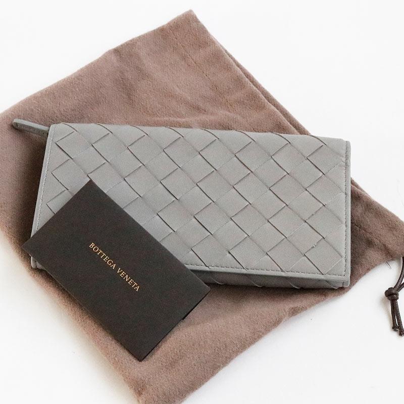 ボッテガヴェネタ イントレチャート 長財布 レザー ユニセックス BOTTEGAVENETA  中古 BOTTEGA VENETA（ボッテガ・ヴェネタ） 中古 美品 ボッテガ ヴェネタ