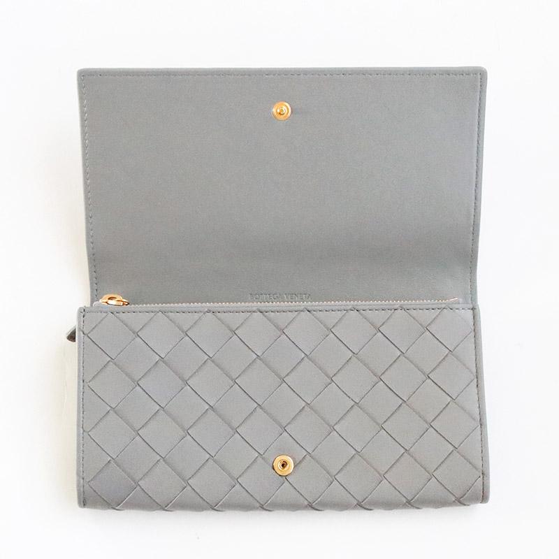 ボッテガヴェネタ イントレチャート 長財布 レザー ユニセックス BOTTEGAVENETA  中古 BOTTEGA VENETA（ボッテガ・ヴェネタ） 中古 美品 ボッテガ ヴェネタ