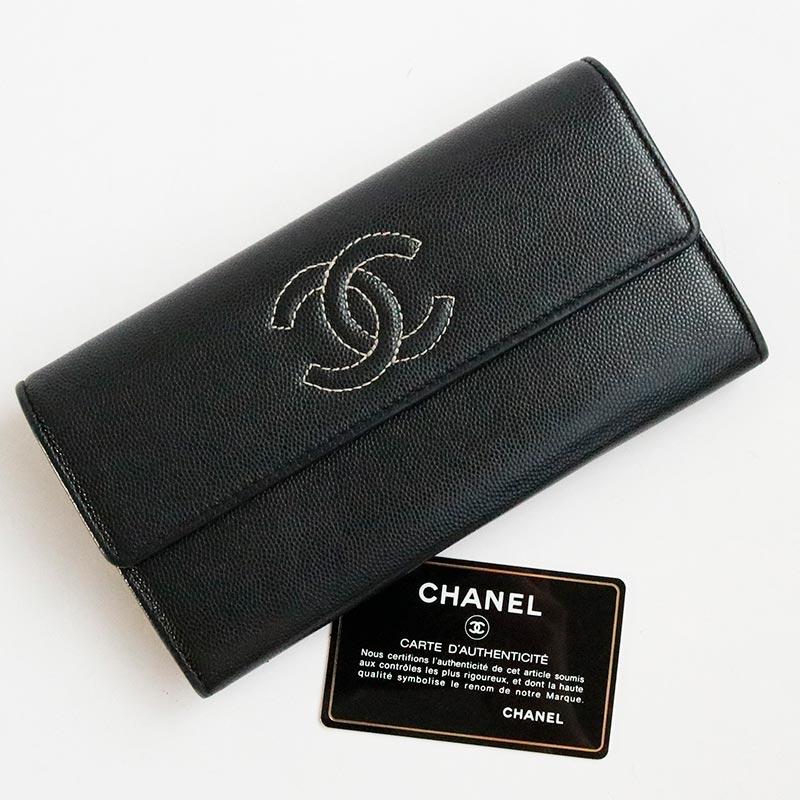 CHANEL（シャネル） 中古 ココマーク 2つ折り長財布 レディース メンズ