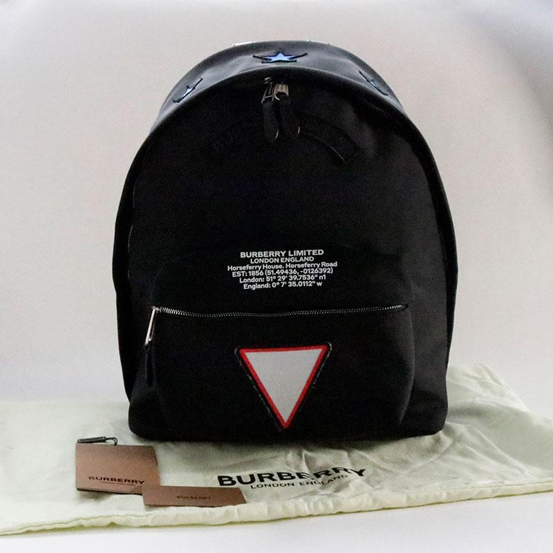 中古 バーバリー バックパック メンズ 黒 美品 8042086 星