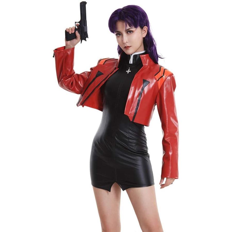 高品質 衣装 コスプレ 葛城ミサト 女性 Miccostumes ドレス S イベント 撮影 文化祭 かっこいい ジャケット コミック アニメ