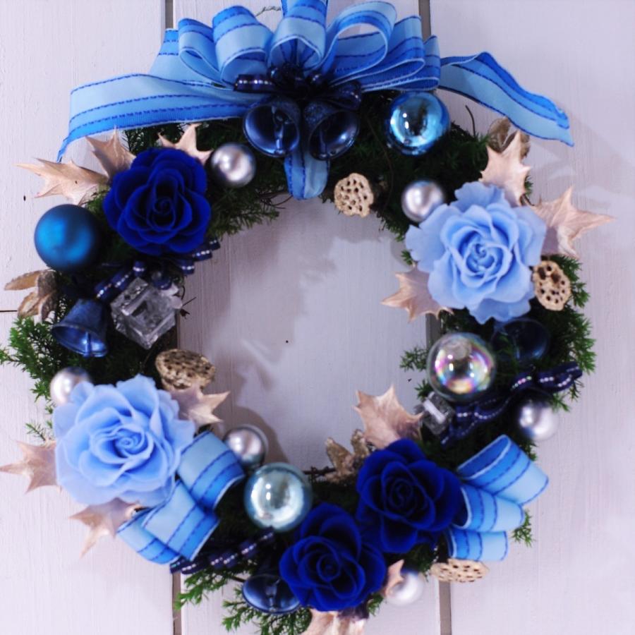 クリスマスリース 青い薔薇 プリザーブドフラワーリース Ku01 Chloris Flower 通販 Yahoo ショッピング