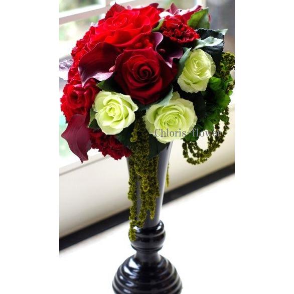 還暦祝い 開店祝い 花 開業祝い 退職祝い プリザーブドフラワー 赤いカラーと大輪の赤い薔薇 N073 Chloris Flower 通販 Yahoo ショッピング