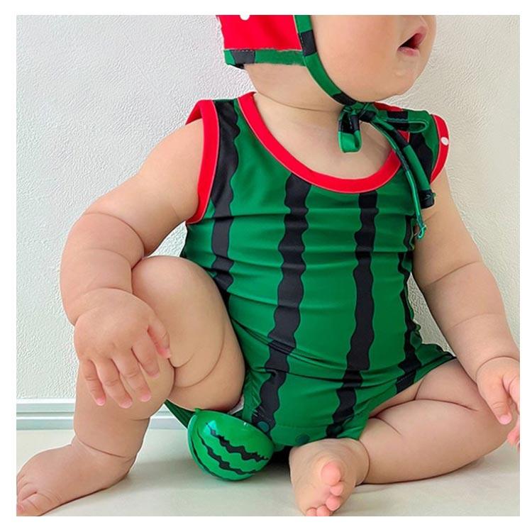 スイミング ロンパース 水着 ベビー水着 キッズ 可愛い ベビー水着 キャップ付き ベビー みずぎ 子供 プール スイカ柄 イチゴ柄 水遊び 夏 赤ち |  | 10