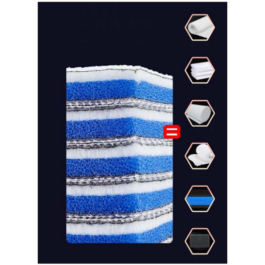 ろ過材 スポンジフィルター 水槽フィルター 8層ろ過綿 水族館ろ過スポンジパッド バクテリアスリムマット 8D立体マット 濾過マット 水槽フィルターマ |  | 12