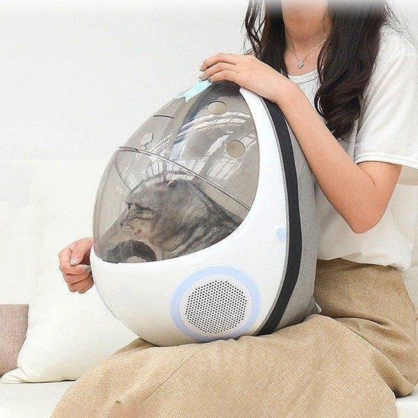 ペット キャリー ケース 犬 キャリーケース 猫 キャリーバッグ ケージ リュックキャリー リュックタイプ 卵型 透明 ホワイト グレー toy トイ