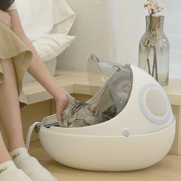 ペット キャリー ケース 犬 キャリーケース 猫 キャリーバッグ ケージ リュックキャリー リュックタイプ 卵型 透明 ホワイト グレー toy トイ キャリーバッグ ペット用品