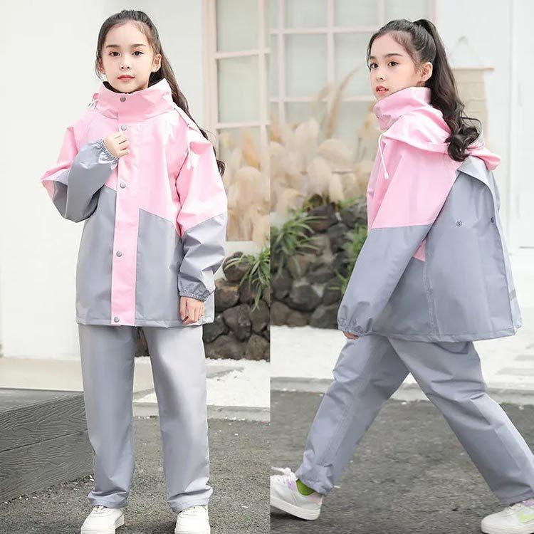 新入荷 レインコート キッズ 子供 ランドセル対応 長袖 上下セット レインウェア 2点セット ズボン レインパンツ 小学生 中学生 防水 雨具 カッパ 合羽 Aynaelda Com