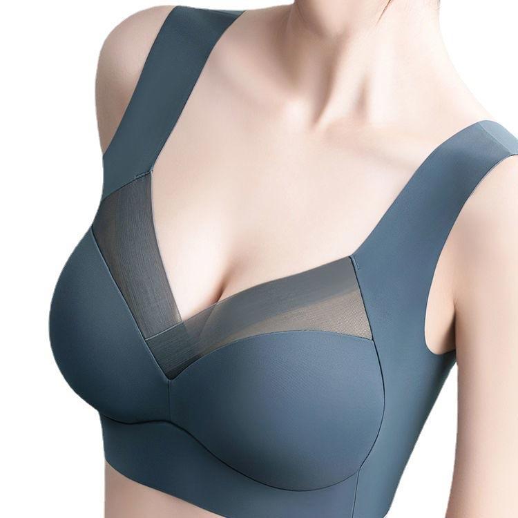 胸を小さく見せるブラ レディース 小さく見せるブラジャー 無縫製 ノンワイヤーブラ ワイヤレス シームレス ブラ 大きな胸を小さく見せる 下着 インナ |  | 01