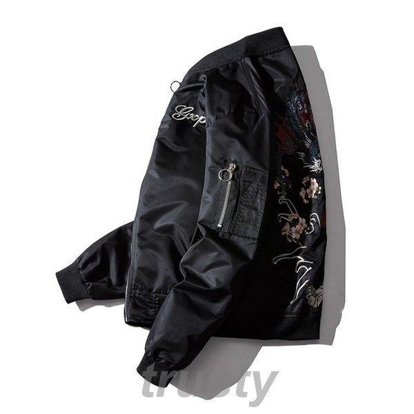 数量限定セール コート アウター スカジャン メンズ ジャケット 秋冬新作 メンズパーカー メンズスカジャン秋冬新作ジャケット刺繍メンズパーカー スタジャンドラゴン虎メンズファションジャケットお洒落