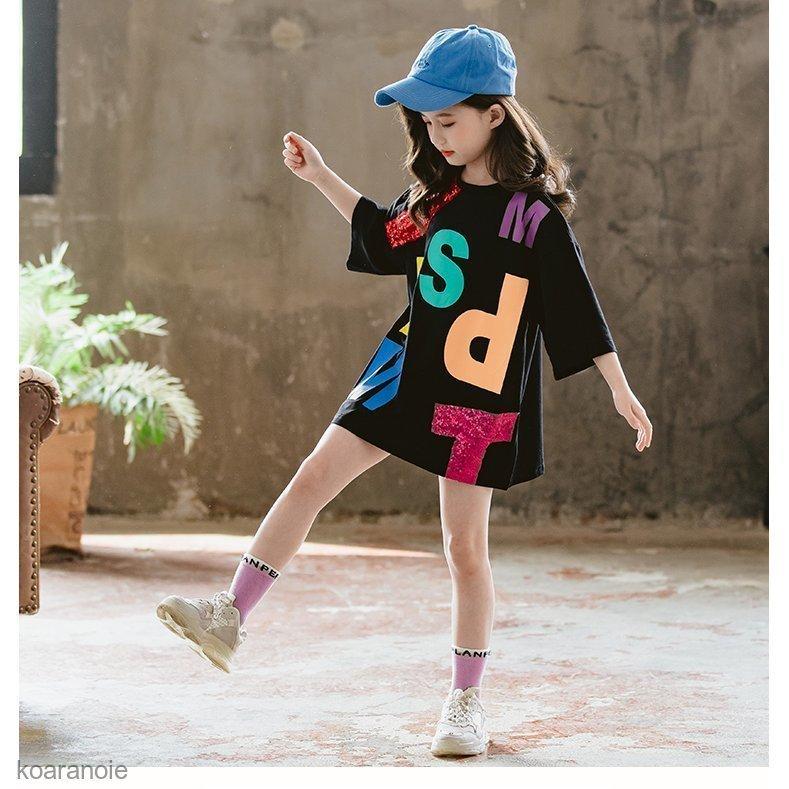 親子服 半袖 Tシャツ ワンピース キッズ 子供 韓国風 子供服 母さん子 ワンピースドレスレディース 姉妹ペア服 レタープリント 女の子 柔らかい 可愛い 夏服 一部予約販売中