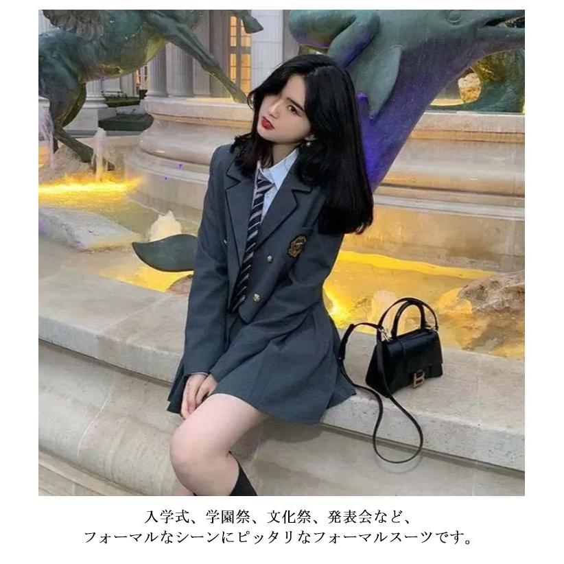 学生服 送料無料 送料無料 女子高校生 制服 女の子 韓国ファッション 制服 ブレザー ジレベストスーツ フォーマル 高校生 スクール制服 セットアッ｜chobo｜10