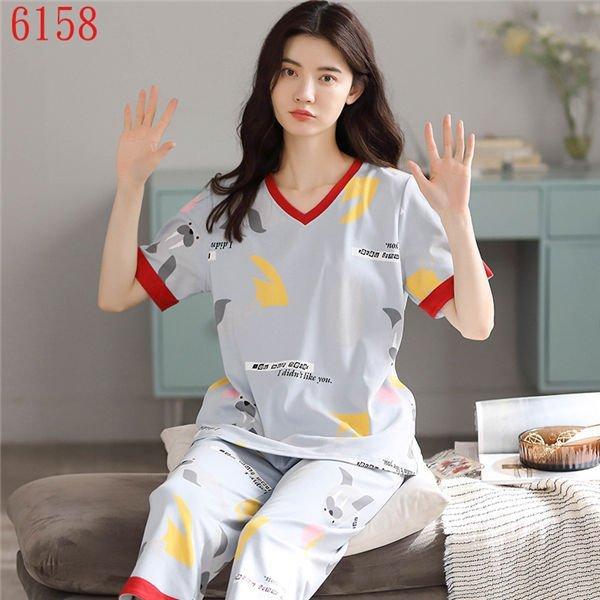 パジャマ レディース 半袖 夏 上下セット ルームウェア パジャマ ナイトウェア 薄手 ７分丈ズボン コットン 寝巻き 寝間着 部屋着 春夏 おしゃれ 人気特価